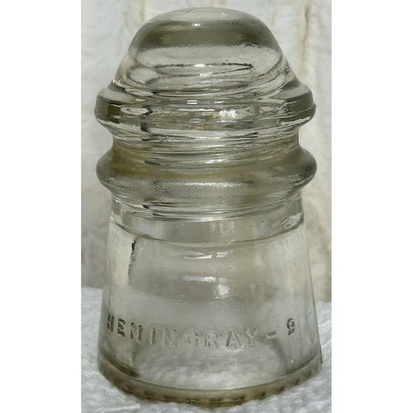 Vintage Hemingray 9 Insulator Very Good Condition. Slight Rust Small Chip - Picture 11 of 12
